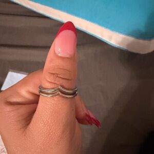 James Avery Silver Stacked Chevron Ring